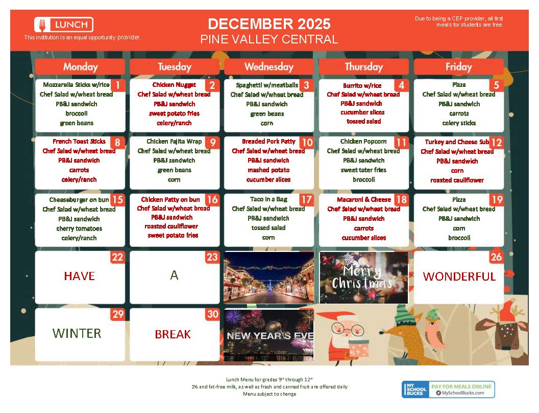 December 2025 Lunch 9-12